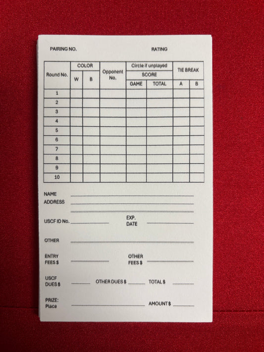 Tournament Pairing Cards